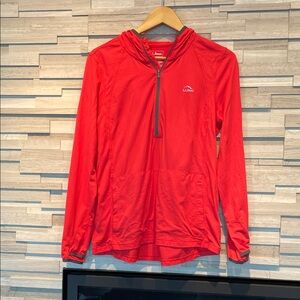 L.L. Bean Vibrant Peach/pink Quarter-Zip Hoodie, size L, great condition